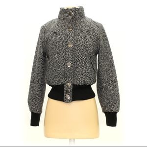 Black Lipstick Wool Bomber Jacket Medium